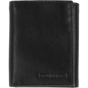 Steve Madden Men's Leather Trifold Rfid Two Bill Fold Pockets Wallet